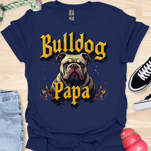 Bulldog Papa - V6 - Gothic Graphic T-Shirt